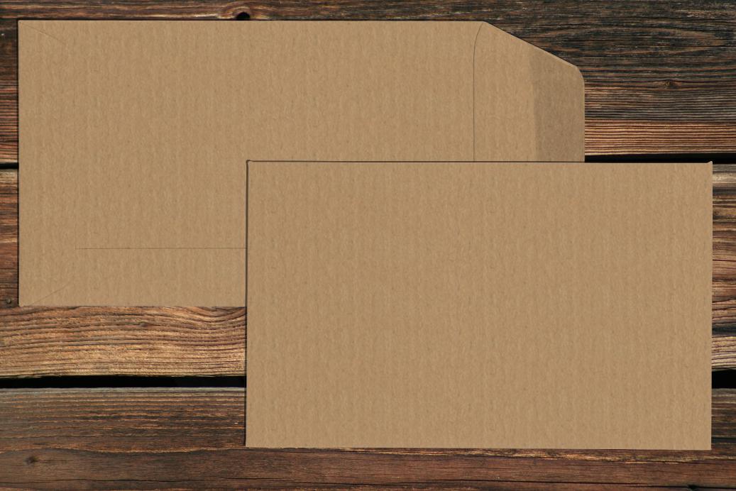 Versandtaschen 65x105 mm Nassklebend Recycling Kraft Braun 130 g/qm